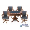 Antique Dark Oak Kingston 3-In-1 Poker Table with Chairs